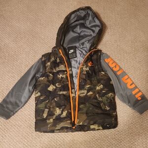 Nike Camo Jacket with Bright Orange Details